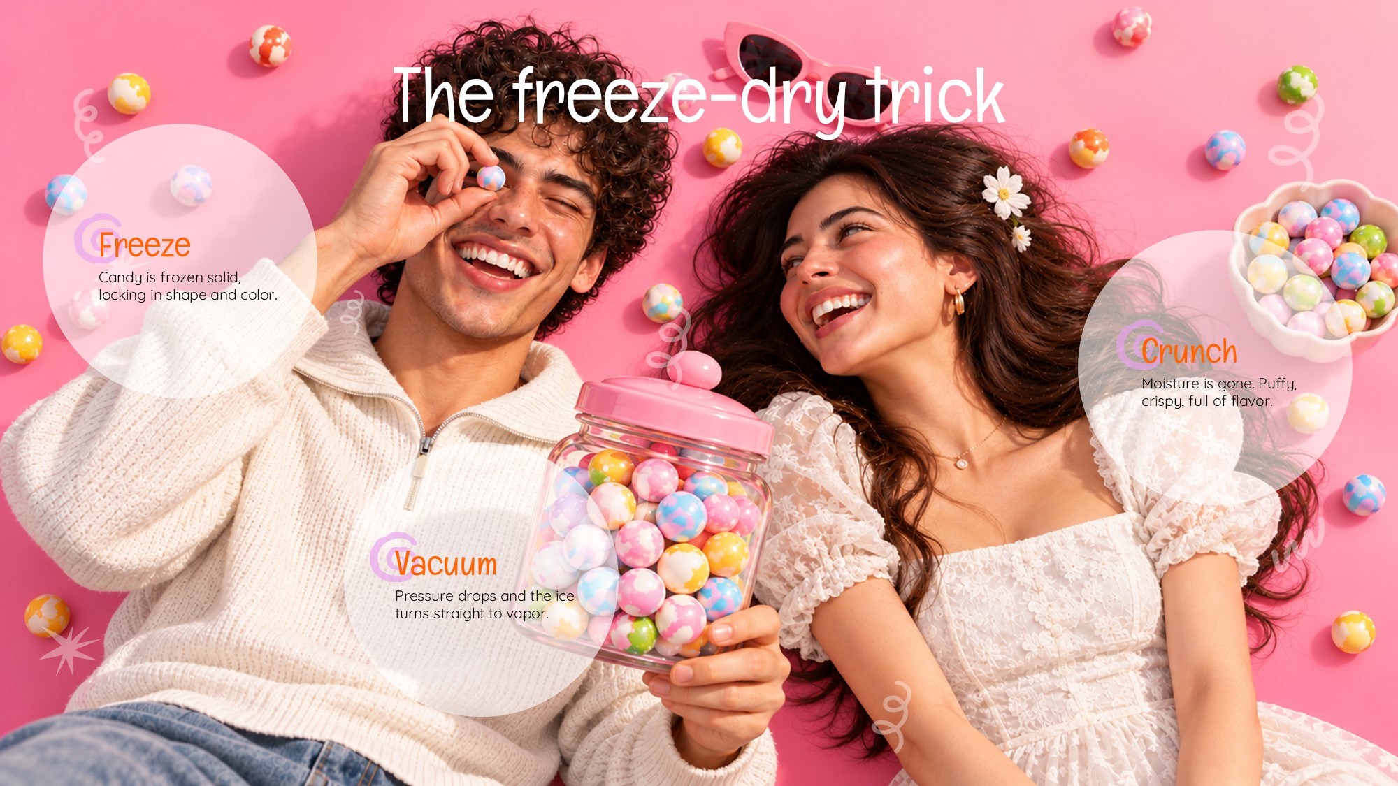 G Box Candy Template - Lineup slide to showcase all five freeze-dried candy product categories