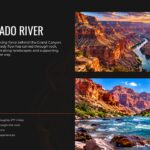 Grand Canyon Colorado River - dual photo slide with river facts list