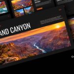 Grand Canyon Template - cinematic cover slide with panoramic sunset photo