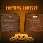 Happy Halloween Safety Slide - 2-column Do and Don't wooden board comparison with jack-o'-lantern divider