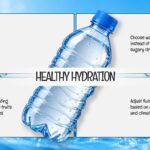 Healthy Eating Hydration Slide - four-quadrant water-themed layout with a central bottle image and hydration tips