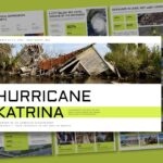 Hurricane Katrina Template - Cover slide to open a documentary-style disaster retrospective presentation