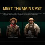 Jumanji Open World Main Cast Template - Four portrait cards showcasing Dwayne Johnson, Kevin Hart, Jack Black, and Karen Gillan