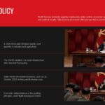 Kim Jong Un Template - Foreign policy slide with partner and adversary relationship grid and image panels