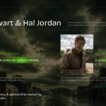 Lanterns Series Cast Roster Template - Eight-person portrait grid with names and roles on a dark atmospheric background