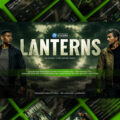 Lanterns Series Template - Dark cinematic deck preview with neon green accents on moody storm-cloud slides