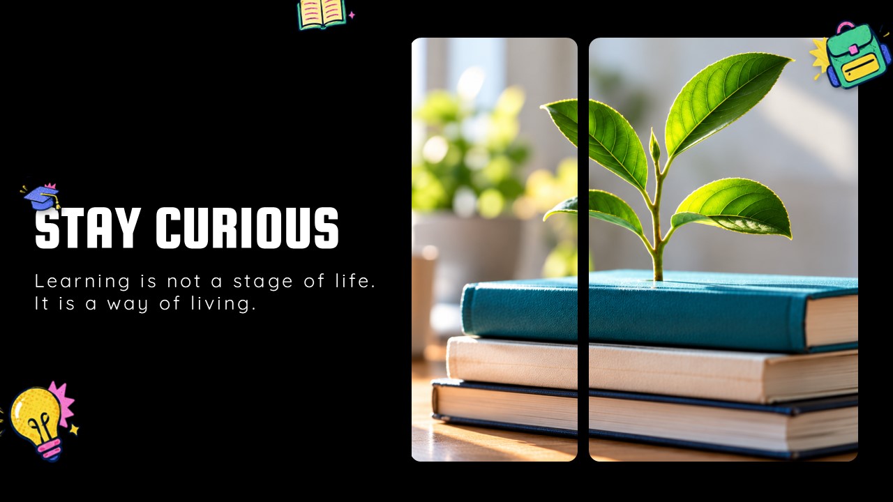 Lifelong Learning Template - Inspirational closing slide to leave audiences with a lasting message