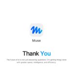 Meta Muse AI Agent Template - Thank You closing slide with app icon and bold closing statement