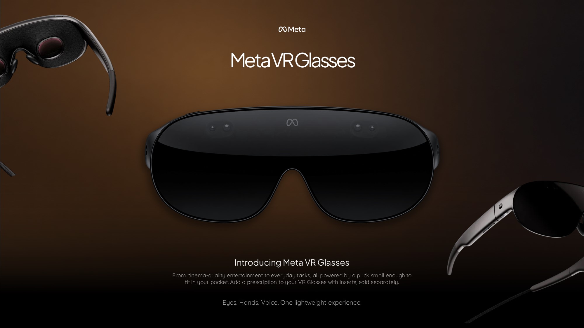 Meta VR Glasses Template - Cover slide to launch your premium tech product presentation