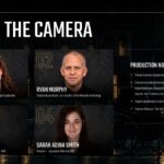 Monster Lizzie Borden Creative Team Template - Dark editorial grid spotlighting four key creatives with production notes sidebar