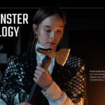 Monster Lizzie Borden Franchise Context Template - Firelit axe figure slide framing the anthology's fourth chapter narrative
