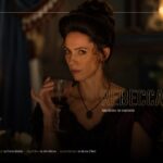 Monster Lizzie Borden Rebecca Hall Cast Template - Opulent dinner scene cast slide with full supporting ensemble credits below
