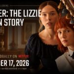 Monster Lizzie Borden Streaming Premiere Template - Closing announcement slide with Victorian duo portrait and Netflix premiere date