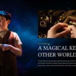 Narnia Magic Rings Template - Dual narrative slide with fiery world creation imagery and two content blocks