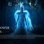 Narnia Rise of Darkness Template - Full-bleed villain reveal slide with White Witch in icy blue glow