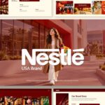 Nestle USA Brand Template - Hero cover slide with red-tinted lifestyle photo and bold white typography