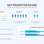 Net Promoter Score Distribution Overview – donut chart, figure icons, and horizontal bar chart comparing NPS segments