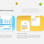 OpenAI Dots Availability Template - Centered frosted card with rollout details flanked by four corner mascots mirroring the title slide