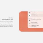 OpenAI Dots Conversational Control Template - Blue chat UI mockup showing Felipe bot managing a board meeting deck via messages