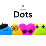 OpenAI Dots Product Introduction Template - Centered announcement slide with mascots framing a punchy GPT-6 Astra headline