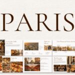 Paris Template - Full-bleed cover slide with Eiffel Tower photo, serif title and italic subtitle overlay