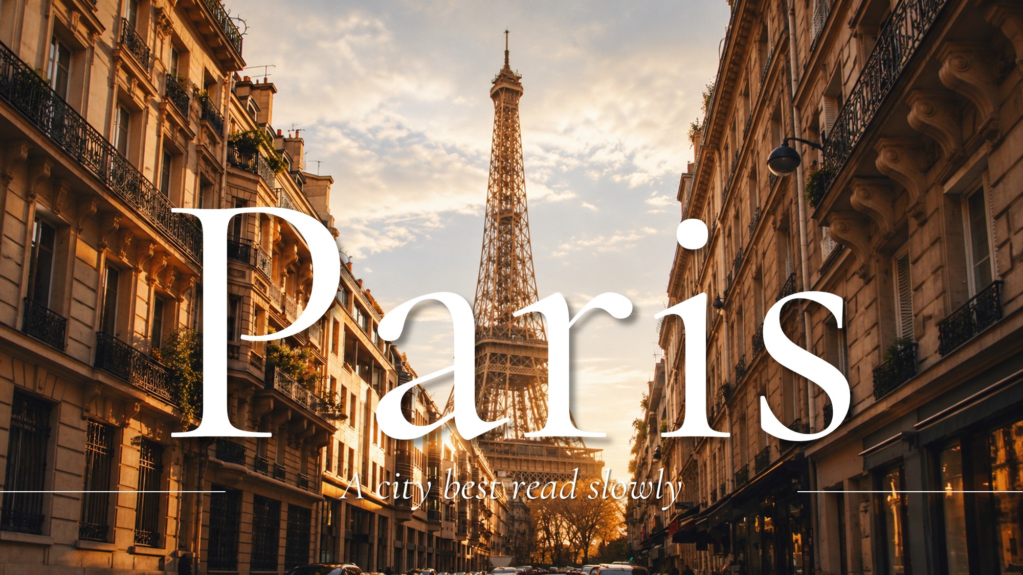Flashlight Powerpoint Image Paris Themed Slides | Travel Deck for PPT & Canva