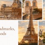 Paris Template - Four-neighbourhood mosaic grid with Le Marais, Saint-Germain, Montmartre, Latin Quarter