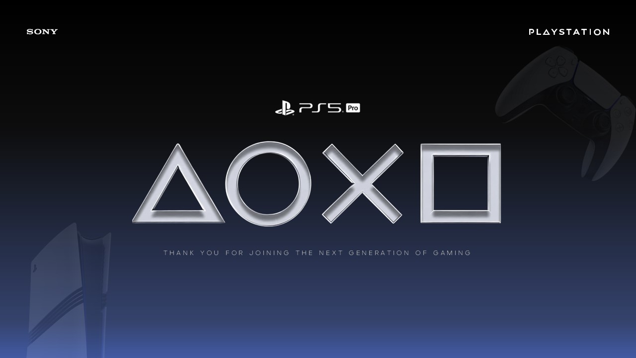 PS5 Pro Thank You - Closing slide with PlayStation button symbols