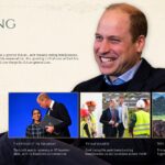 Prince William Future Outlook Template - three initiative photo cards with green captions on dark editorial background slide