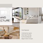 Real Estate Portfolio Overview - Design and Architecture slide with three interior photos and core features list