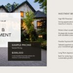 Real Estate Portfolio Overview - Pricing and Investment Value slide with $299K pricing box and four benefit blocks