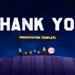 Regular Show Thank You Template - closing slide with bold white title on deep night sky and character group silhouette