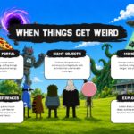 Regular Show When Things Get Weird Template - full-bleed action scene section divider with single title banner