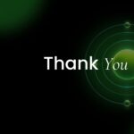 Agentic AI Thank You Template - dark closing slide with orbital graphic