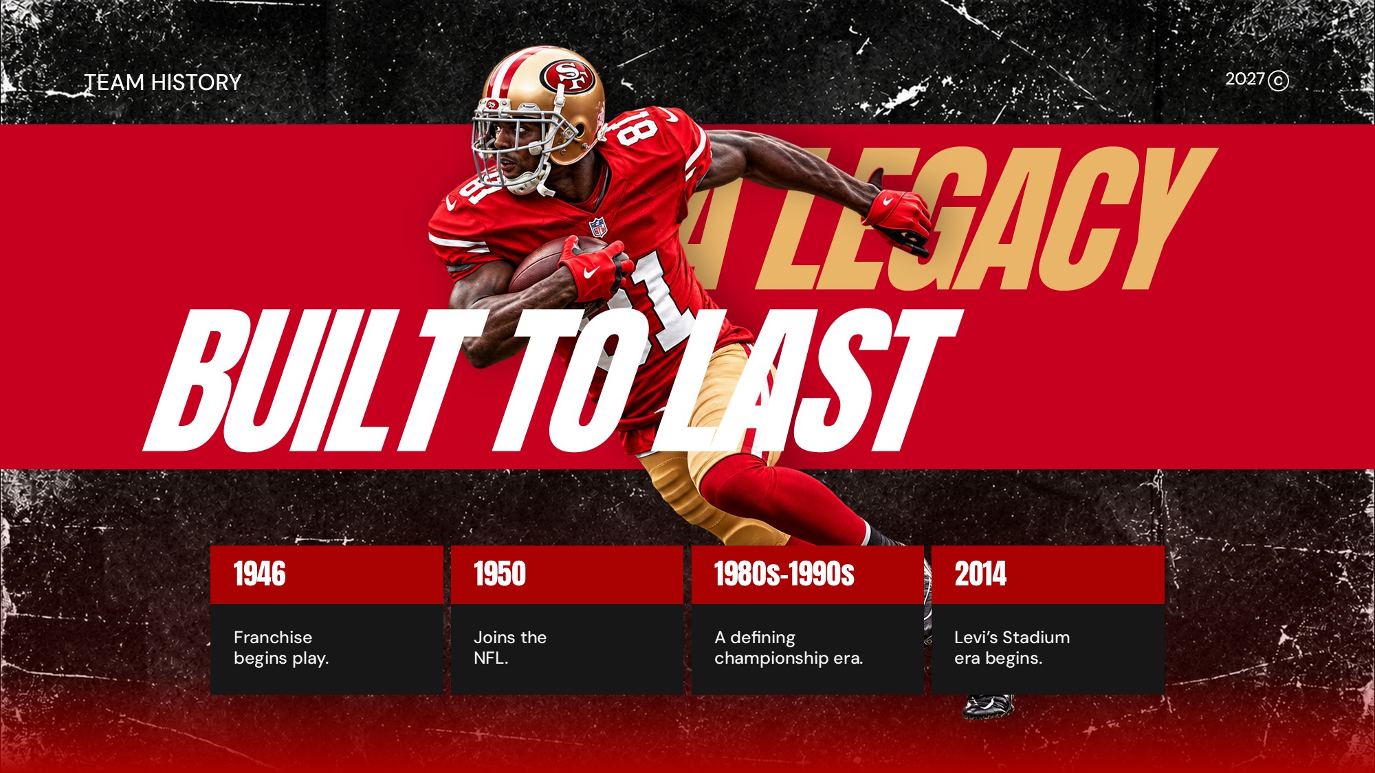 San Francisco 49ers Template - team history timeline slide
