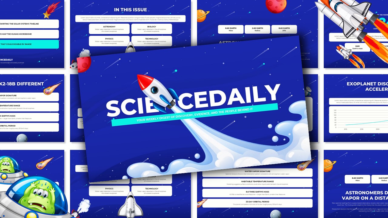 ScienceDaily Template - Space-themed cover slide