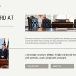 White House AI Accord at a glance slide - Pull quote and three concept tags summarize the voluntary framework