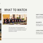 White House AI Accord closing slide - Three forward-looking watch items on audit standards, holdouts, and legislation