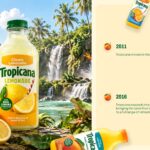 Tropicana Hydrate Template - New Hydrate bottles in tropical setting with 2022–2026 milestone timeline
