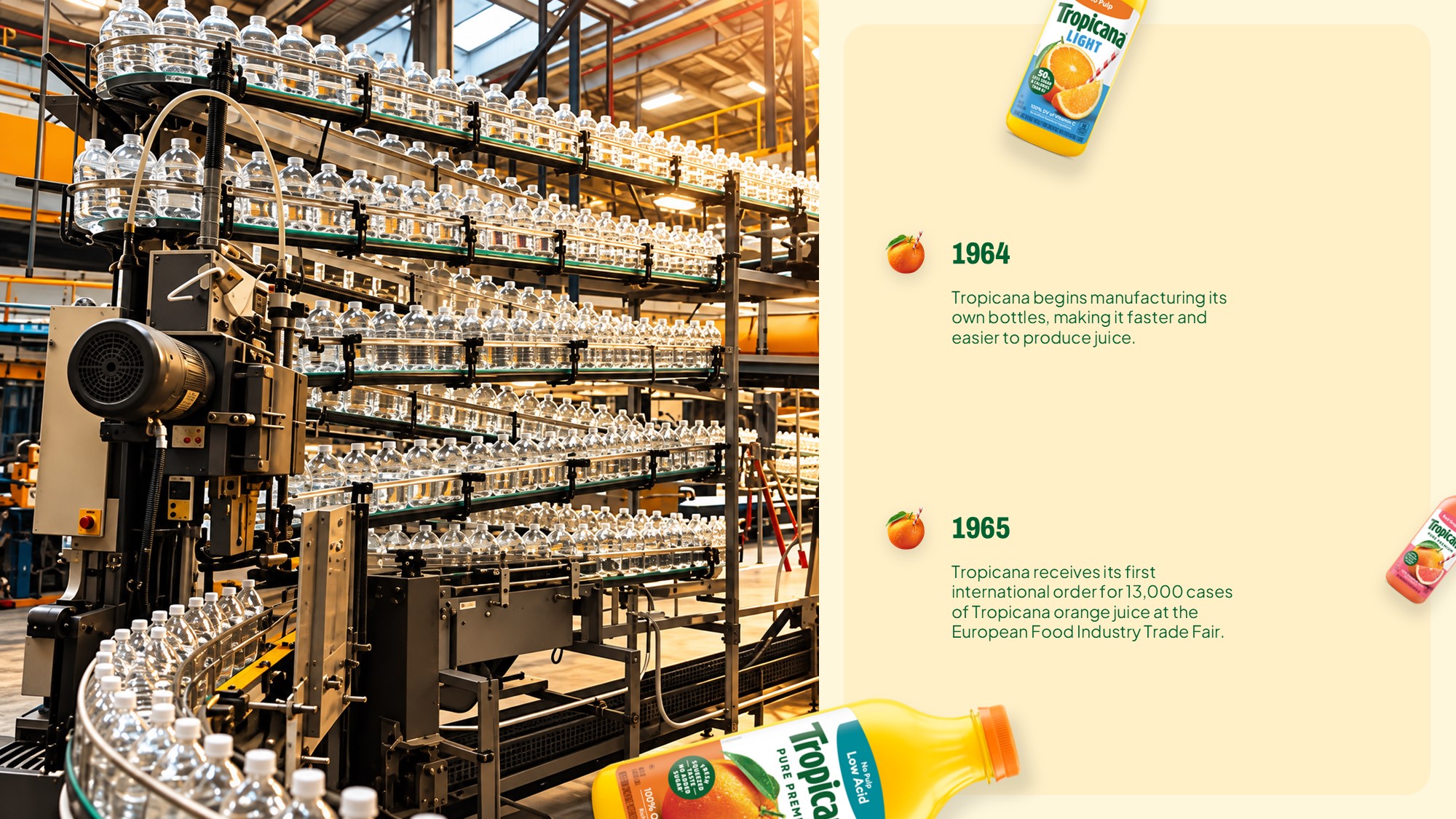 Tropicana Juice Train Template - Iconic Great White Train photo beside 1970s distribution milestones