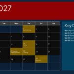 USA Calendar April 2027 - Tax Day, Earth Day, Passover