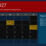 USA Calendar May 2027 - Memorial Day, AAPI Heritage Month