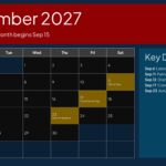 USA Calendar September 2027 - Hispanic Heritage Month, Labor Day